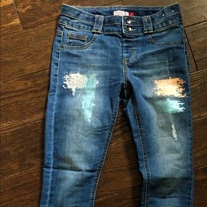 Girls jeans with sparkly detail